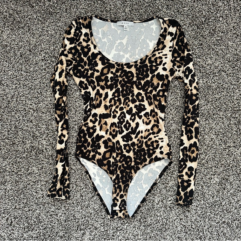 Cheetah print long sleeved bodysuit by Gaze
